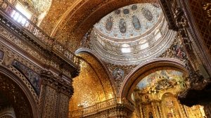Photo: The interior of the Iglesia de la Compañía is covered in gold.