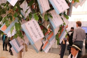 Photo: Participants added their wishes for their cities to a dream tree.