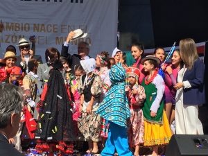 Photo: Dancers perform at a women''s event before the Habitat 3 conference.