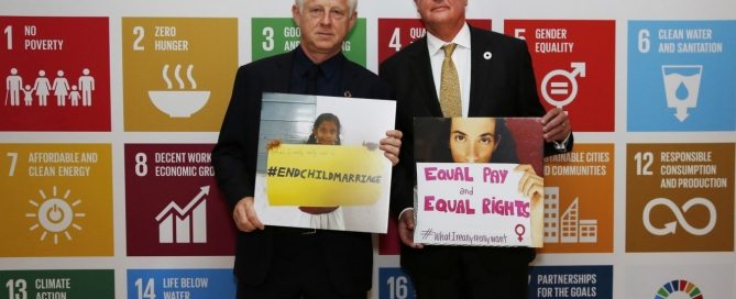 SDG Advocates Richard Curtis (left) and Paul Polman (right)