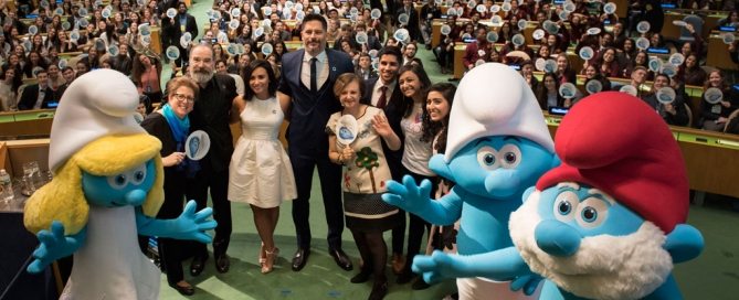 Smurfs and Model UN celebrate International Day of Happiness