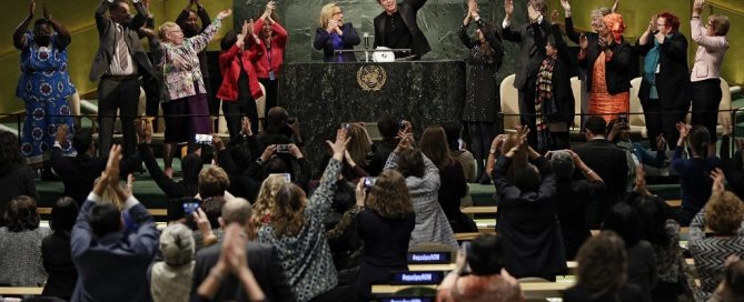 Photo: The Launch of the Equal Pay Platform of Champions at the UN General Hall on 13 March 2016.