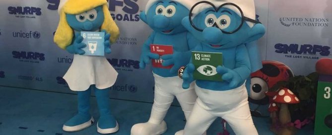 Photo: The Smurfs support the Sustainable Development Goals.