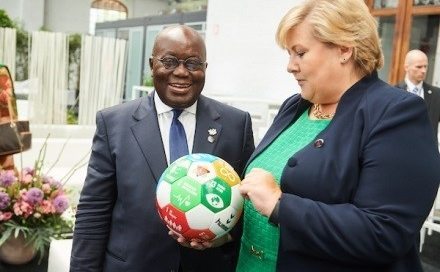 President Akufo-Addo and Prime Minister Solberg at the European Development Days in June.