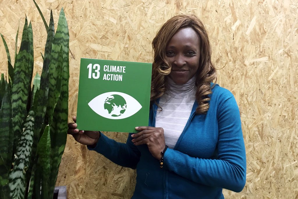 Marie Tamoifo, President of l'Association Jeunesse verte du Cameroun (AJVC) and Coordinator of the Réseau des jeunes pour la gestion durable des écosystèmes forestiers d'Afrique centrale (REJEFAC). Photo: UN News/Jerome Bernard