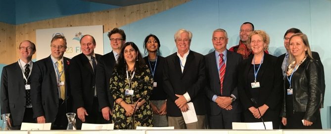 Photo: UN-Habitat Executive Director Joan Clos poses after a discussion on urban planning.