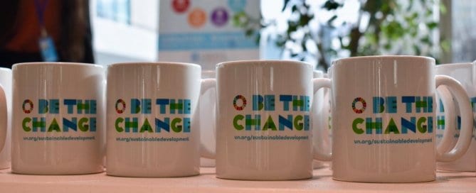 “Be the Change”-branded mug