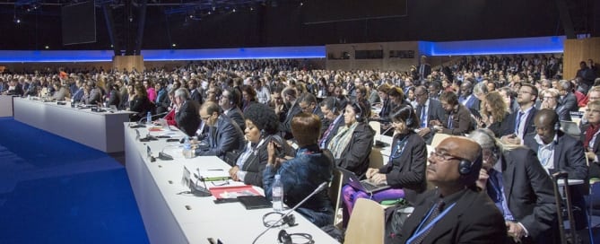 Sesión plenaria de la COP21. Foto: UNFCCC