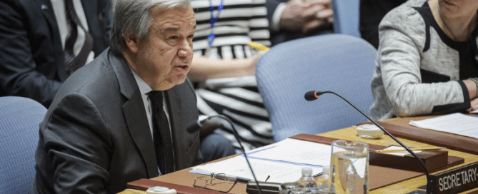 António Guterres, Secretario General de la ONU, en el Consejo de Seguridad. Foto: ONU/Manuel Elías