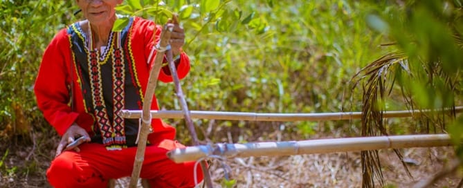 Datu Rico Pedecio, jefe de la tribu Manobo en Filipinas. Tras la devastación del tifón Haiyan, los Manobo reforestaron bosques y parques destruidos por las tormentas. Foto: FAO/Rommel Cabrera