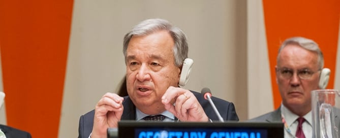 El Secretario General de la ONU, António Guterres, durante la presentación de su propuesta de reforma al sistema de desarrollo de la ONU. Foto: ONU/Kim Haughton