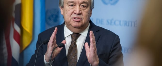 António Guterres en la sede de la ONU. Foto de archivo: ONU/Manuel Elías