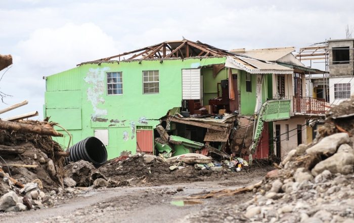 Casa destruida por el huracán Irma en Dominica. Foto: UNICEF/Moreno