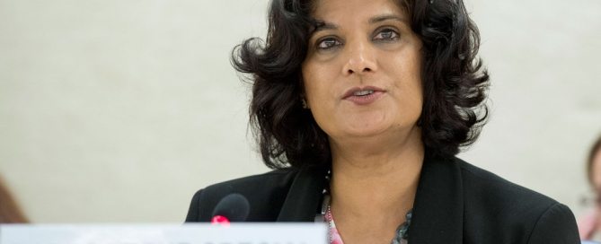 La relatora especial sobre formas contemporáneas de exclavitud, Urmila Bhoola. Foto: ONU / Jean-Marc Ferré