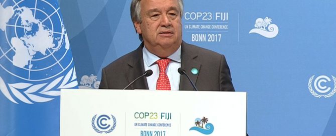 El Secretario General de la ONU, António Guterres, durante su discurso ante la COP 23. Foto: ONU