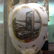 Porcelain Vase (showing the United Nations and the Hungarian House of Parliament),1975,Hungary