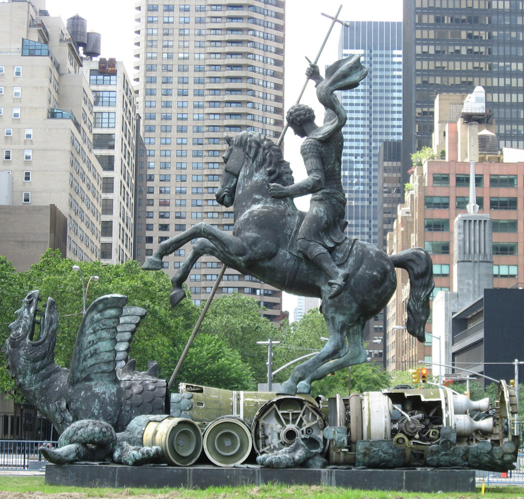 statue at the united nations headquarters in new york