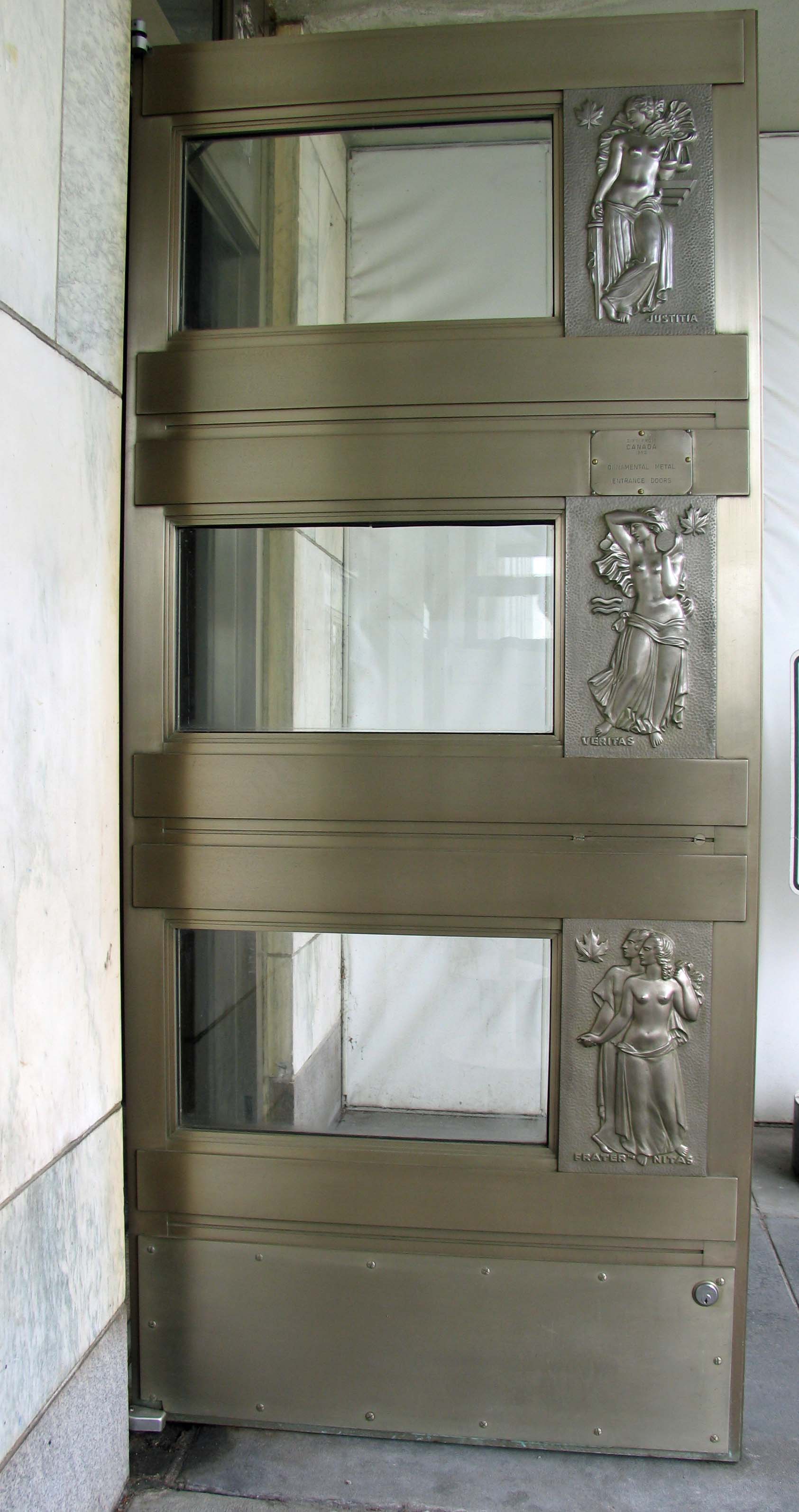 Nickel & Bronze Entrance Doors, UNNY127G, 1953, Canada