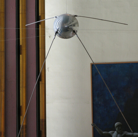 Life size model of the first Russian Sputnik, UNNY135G, 1959, USSR, Government of USSR