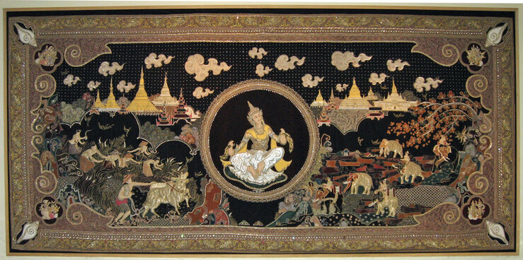 Tapestry of Loka-Nat, UNNY145G, 1990, Myanmar