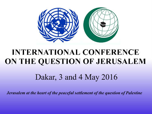 Flyer for the International Conference on the Question of Jerusalem event