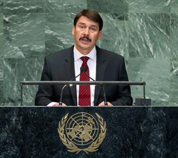 János Áder, Presidente de Hungría, se dirige a la Asamblea General de Naciones Unidas