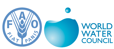 Logos de la Organización de las Naciones Unidas para la Agricultura y la Alimentación (FAO) y el Consejo Mundial del Agua.