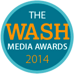 Logo de los premios WASH (Agua, Saneamiento e Higiene) a los medios