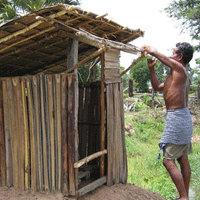 Constructing a toilet in Cambodia