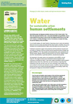 Water for sustainable urban human settlements. Briefing note