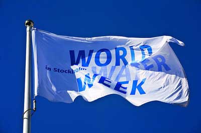 World Water Week flag.