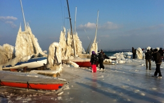 Ice weather in Geneva, Switzerland. Photo