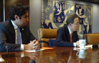 UN Secretary-General Ban Ki-moon and his Envoy on Youth Ahmad Alhendawi