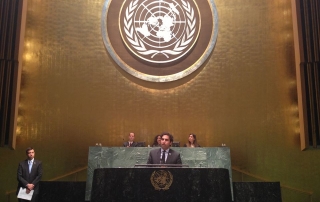 Ahmad Alhendawi Addressing the Global Classrooms International Model United Nations Conference