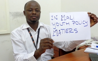 Young Malian man spotlights need to enhance policies for youth as part of campaign ahead of United Nations-backed Youth Policy Forum in Baku, Azerbaijan, 28-30 October. Photo: Youth Policy Forum