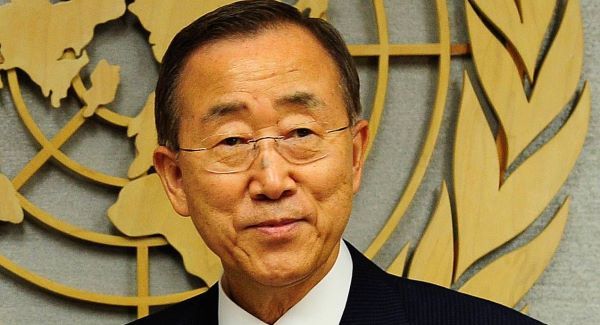 Ban Ki-moon salue l'espoir symbolisé par la levée du drapeau