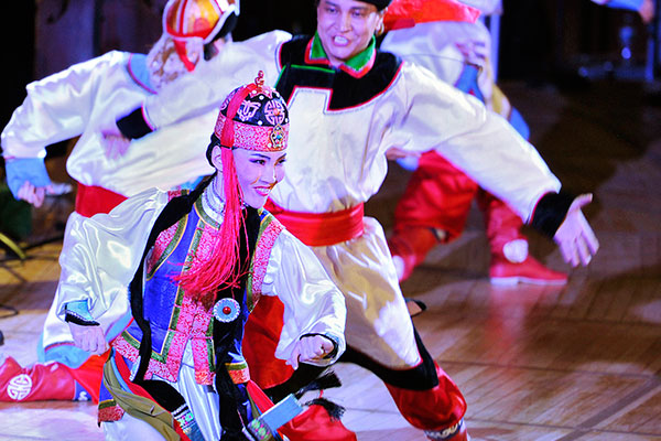Traditional Mongolian dance performance.