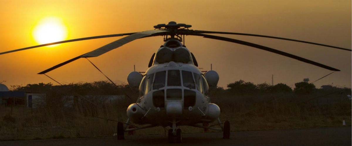 协助联合国南苏丹特派团执行任务的米-8直升机。联合国图片/Martine Perret
